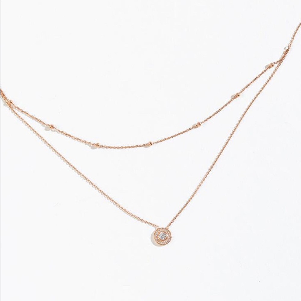 14K Rose Gold Layered Necklace